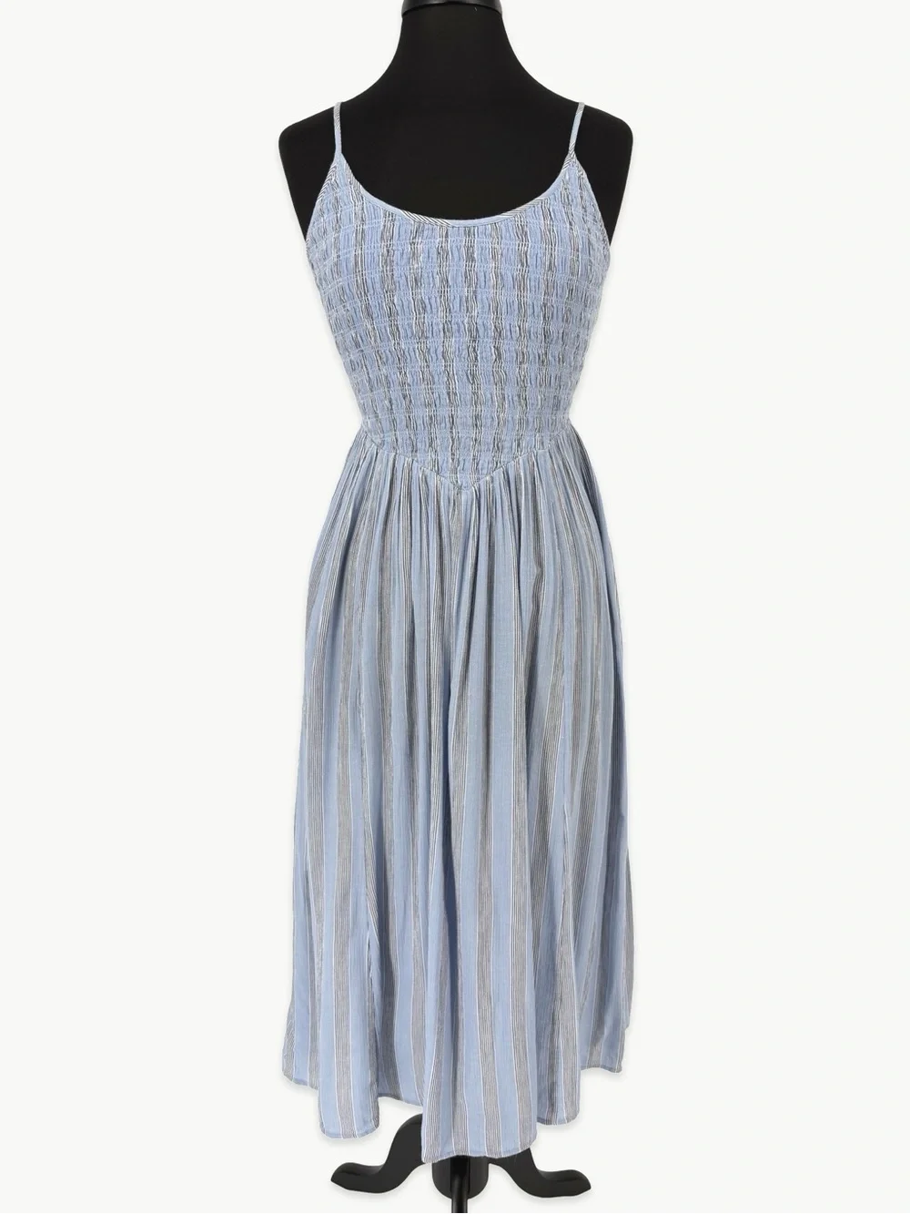 Aerie At The Barre Midi Dress Size Small Monaco Blue Striped Gauze NWT - Picture 2 of 12